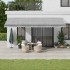 Toldo retráctil manual con luz LED antracita y blanco