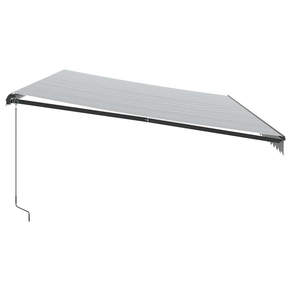 Toldo retráctil manual con luz LED antracita y blanco