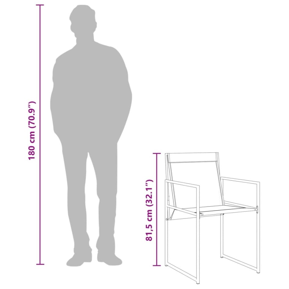 Sillas de jardín con cojines 4 unidades acero y textilene