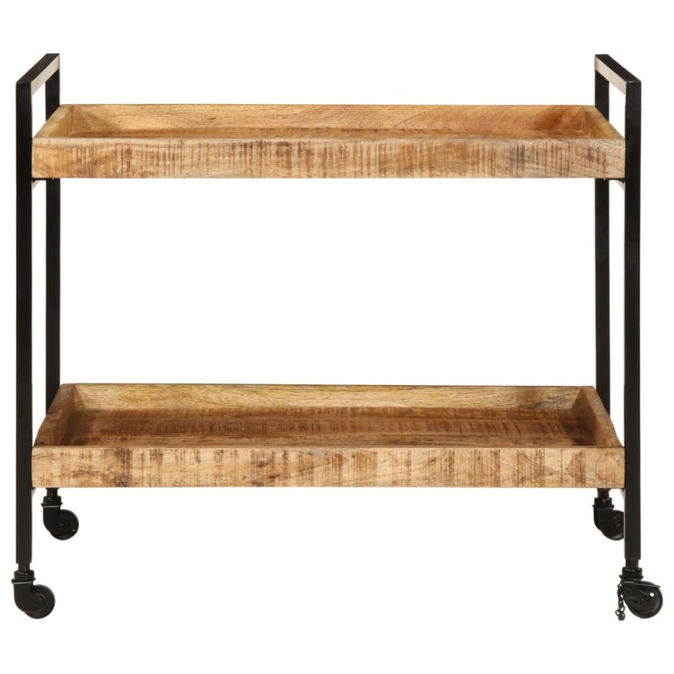 Carrito de cocina madera maciza de mango rugosa 80x55x70