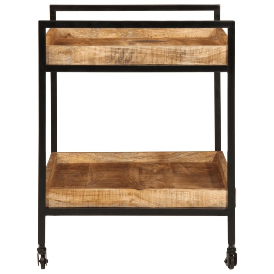 Carrito de cocina madera maciza de mango rugosa 80x55x70