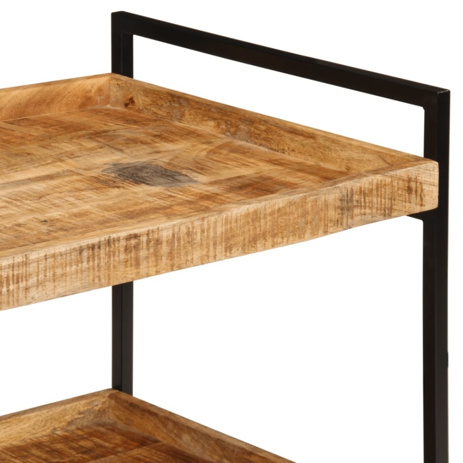 Carrito de cocina madera maciza de mango rugosa 80x55x70