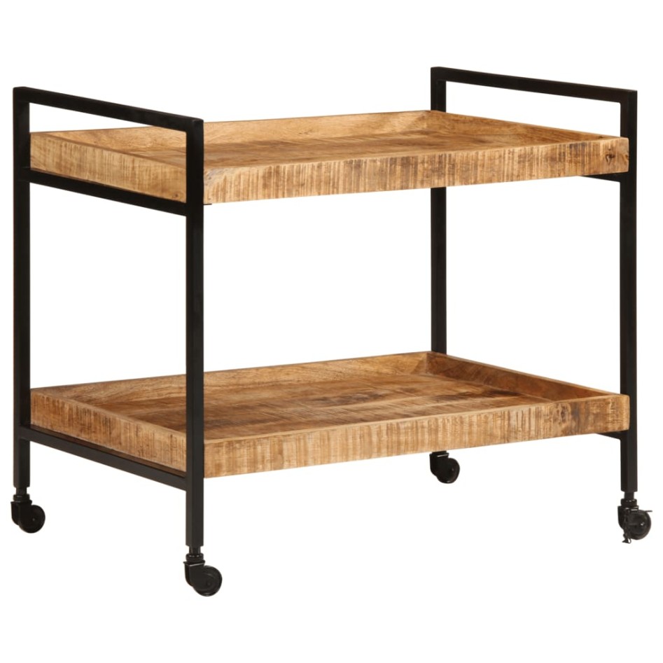 Carrito de cocina madera maciza de mango rugosa 80x55x70