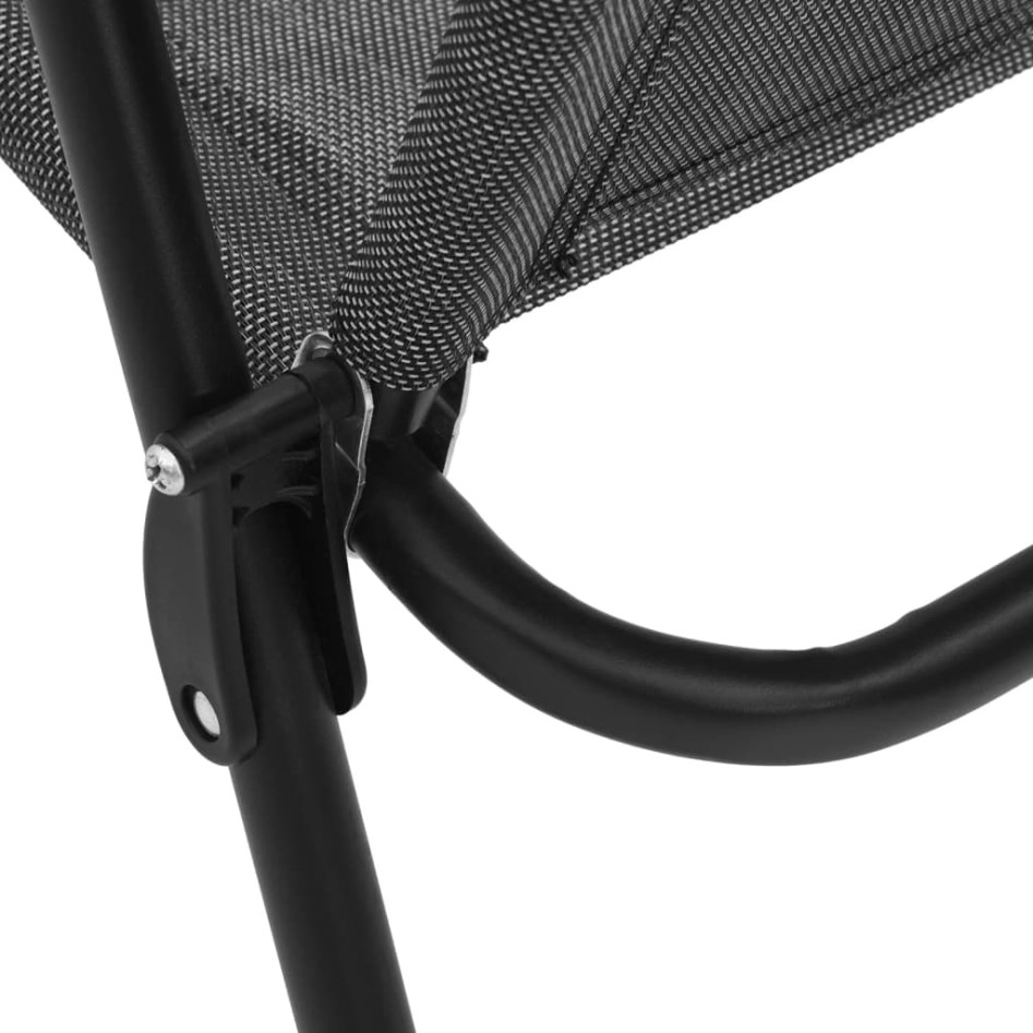 Sillas de jardín plegables 4 uds acero y textileno gris