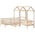 Set de sofá cama con banco y techo madera maciza pino 90x200