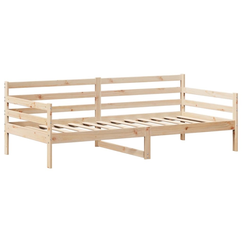 Set de sofá cama con banco y techo madera maciza pino 90x200