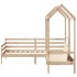 Set de sofá cama con banco y techo madera maciza pino 90x200