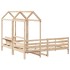 Set de sofá cama con banco y techo madera maciza pino 90x200