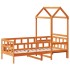 Sofá cama con techo madera maciza pino marrón cera 90x200
