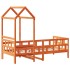 Sofá cama con techo madera maciza pino marrón cera 90x200