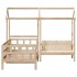 Sofá cama con techo madera maciza de pino 90x200