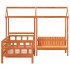 Sofá cama con techo madera maciza pino marrón cera 80x200