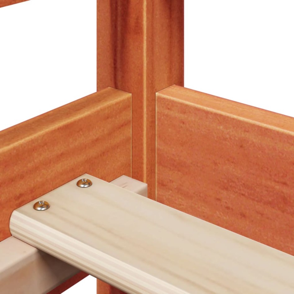 Sofá cama con techo madera maciza pino marrón cera 80x200