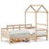 Sofá cama con techo madera maciza de pino 90x190