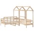 Set de sofá cama y banco con techo madera maciza pino 90x190