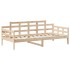 Set de sofá cama y banco con techo madera maciza pino 90x190
