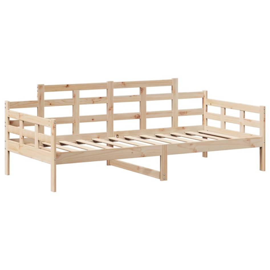 Set de sofá cama y banco con techo madera maciza pino 90x190
