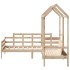 Set de sofá cama y banco con techo madera maciza pino 90x190