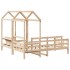 Set de sofá cama y banco con techo madera maciza pino 90x190