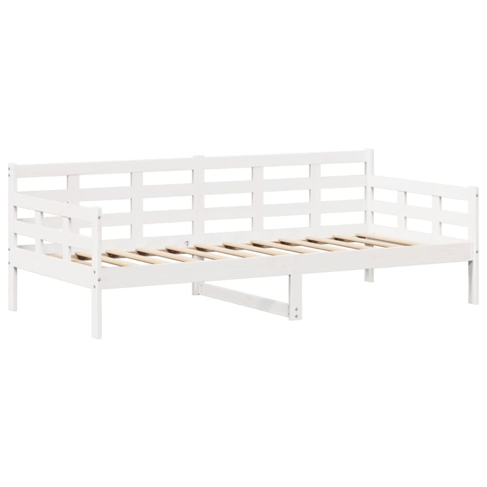 Set de sofá cama con banco y techo madera pino blanco 80x200