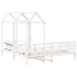 Set de sofá cama con banco y techo madera pino blanco 80x200
