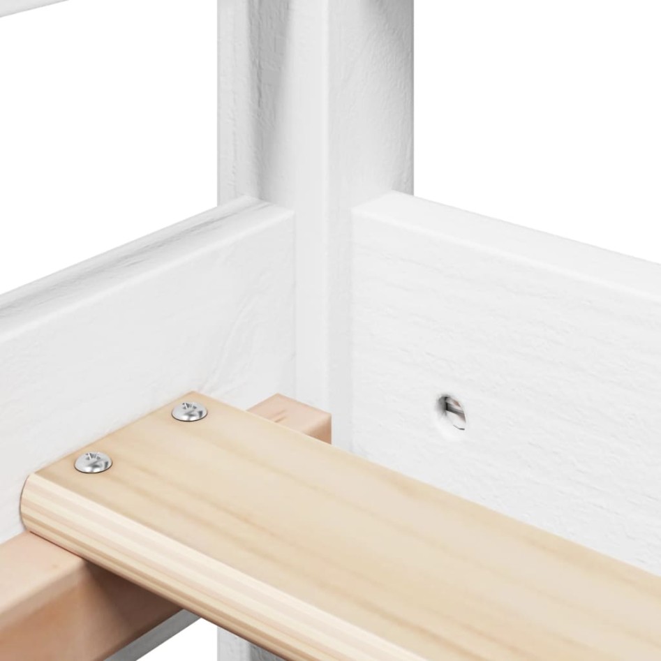 Set de sofá cama con banco y techo madera pino blanco 80x200