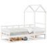 Sofá cama madera maciza de pino blanco 80x200
