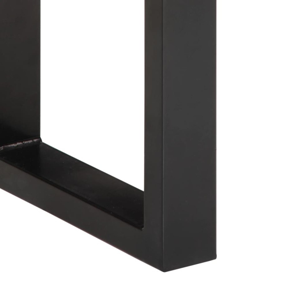 Banco de madera maciza de mango rugosa y acero 160