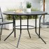 Mesa de patio redonda de acero gris antracita Ø110x72,5