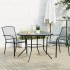 Mesa de patio redonda de acero gris antracita Ø110x72,5