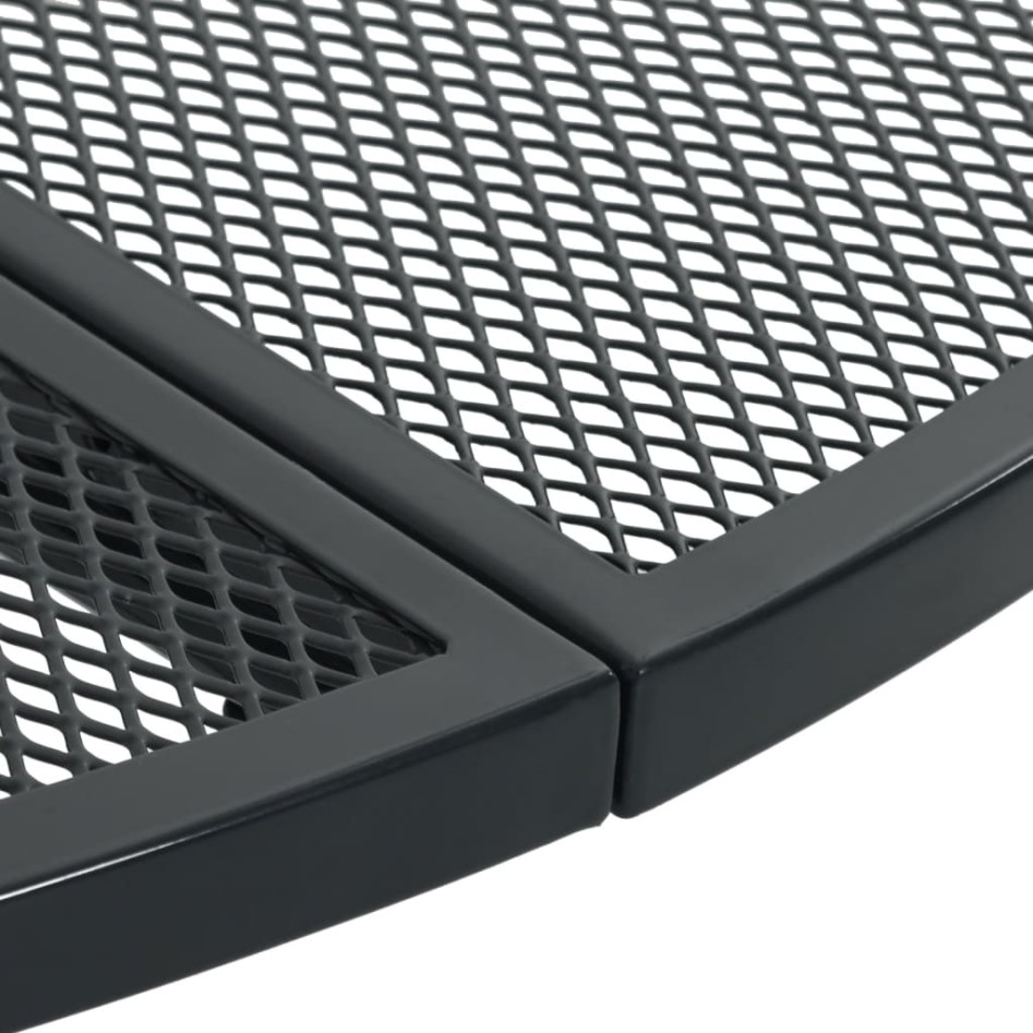 Mesa de patio redonda de acero gris antracita Ø110x72,5