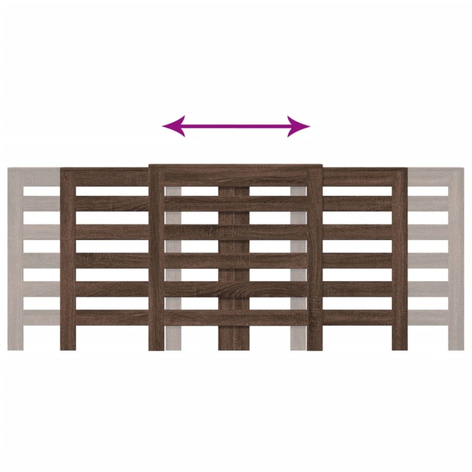 Cubierta de radiador madera marrón roble 205x21,5x83,5