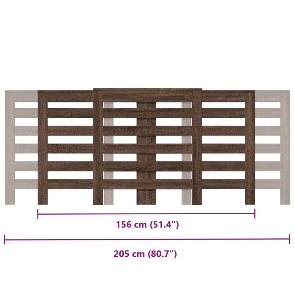Cubierta de radiador madera marrón roble 205x21,5x83,5