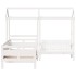 Set de sofá cama con banco y techo madera pino blanco 80x200