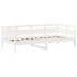 Set de sofá cama con banco y techo madera pino blanco 80x200