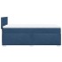 Cama box spring con colchón tela azul 90x190