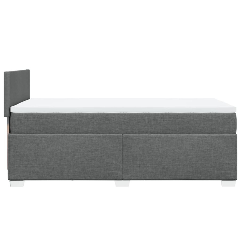 Cama box spring con colchón tela gris oscuro 90x190