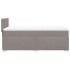 Cama box spring con colchón tela gris taupe 90x200