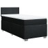 Cama box spring con colchón tela negro 100x200