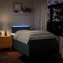 Cama box spring con colchón tela azul 120x190