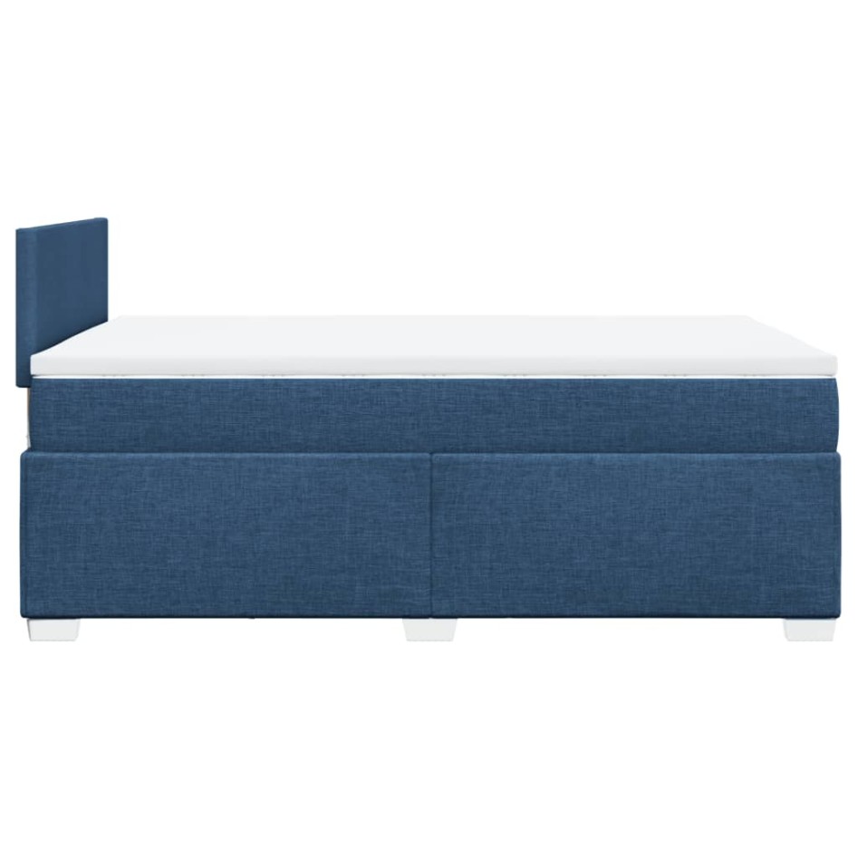 Cama box spring con colchón tela azul 120x190