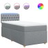 Cama box spring con colchón tela gris claro 80x200