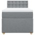 Cama box spring con colchón tela gris claro 80x200