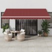 Toldo retráctil automático burdeos 450x350 cm