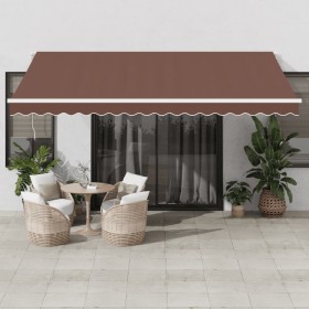 Toldo retráctil automático marrón 450x300