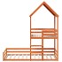Cama con techo madera maciza pino marrón 90x200