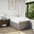 Cama box spring con colchón tela gris taupe 90x200