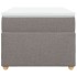 Cama box spring con colchón tela gris taupe 90x200