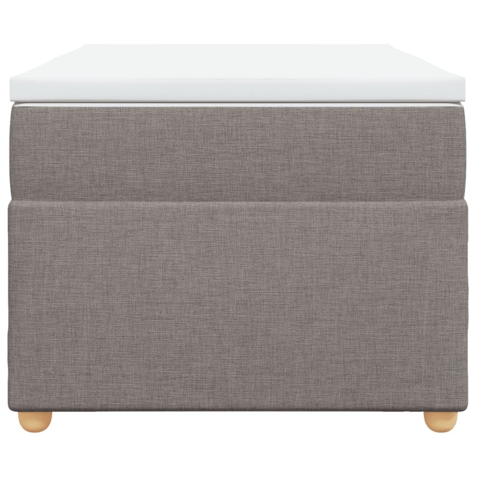 Cama box spring con colchón tela gris taupe 90x200