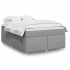 Cama box spring con colchón tela gris claro 140x200